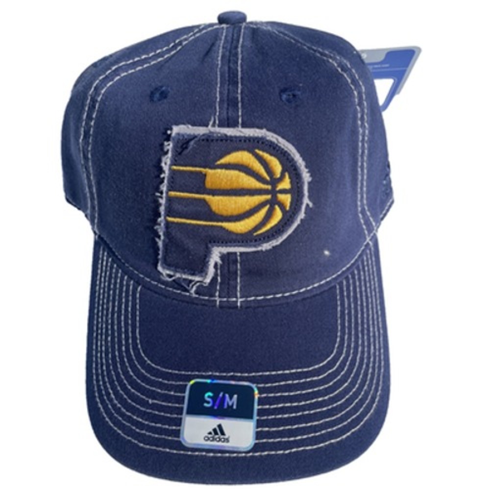 Indiana Pacers Adidas SuperFlex Navy Relaxed Style Fitted Baseball Hat (S/M)